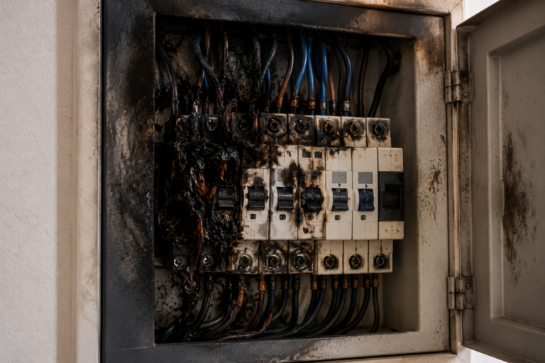 Tablero eléctrico quemado