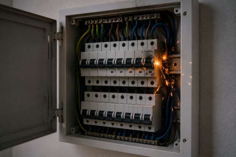 tablero eléctrico empieza a chisporrotear